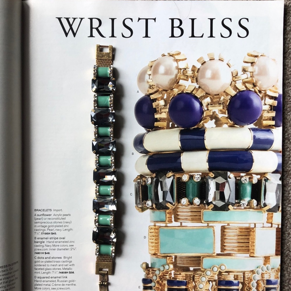 J. Crew 2012 Stone Enamel and Crystal Dors and Stones  Bracelet